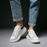 White shoes for both men and women, thick soled and height increasing design, comfortable and breathable casual shoes, fashionable and versatile trendy shoes-comes with gift box - Image 6
