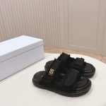 European and American letter thick soled slippers 2024 summer sheepskin super top new Velcro flat shoes color series-comes with gift box - Image 3