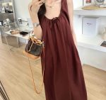 Summer new high-end women's bag made of genuine leather with floral stripes, mini bucket bag, shoulder bag, crossbody bag, hand-held small bag-without packaging box - Image 2
