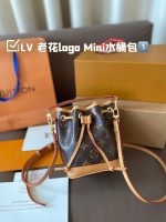 Summer new high-end women's bag made of genuine leather with floral stripes, mini bucket bag, shoulder bag, crossbody bag, hand-held small bag-without packaging box - Image 12