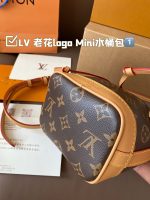 Summer new high-end women's bag made of genuine leather with floral stripes, mini bucket bag, shoulder bag, crossbody bag, hand-held small bag-without packaging box - Image 10