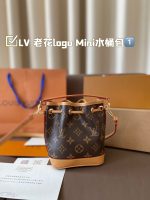 Summer new high-end women's bag made of genuine leather with floral stripes, mini bucket bag, shoulder bag, crossbody bag, hand-held small bag-without packaging box - Image 8