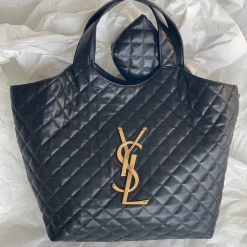 251decc7d8e4f9837158599af289fd38 French niche handbag women's big bag new spring/summer versatile handbag, single shoulder large capacity diamond grid tote bag-comes with gift box - Image 1