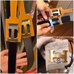 H-letter belt, men's genuine leather, h-buckle, business genuine, high-end, middle-aged and young double-sided pants belt, versatile-comes with gift box - Image 3