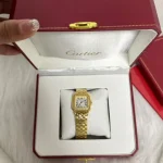 New square watch with elegant and fashionable steel strap and diamond inlaid women's watch, simple Roman numeral quartz watch-comes with gift box