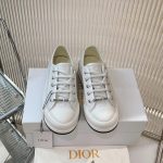 New autumn and winter thick soled low top canvas shoes for women, Dior Fide vintage casual shallow mouth single shoes, versatile board shoes-comes with gift box