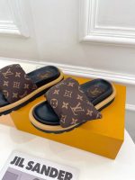 Thick soled Velcro slippers for women in the summer of 2024, fashionable and non slip denim fabric for outerwear, paired with a couple's letter shaped drag-comes with gift box - Image 7
