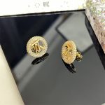 New letter inlaid circular hollow letter earrings French style light luxury high-end versatile earrings earrings - Image 6