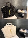 YSL rabbit fur tote bag, lazy and casual, paired with fashionable and cool fashionable bags