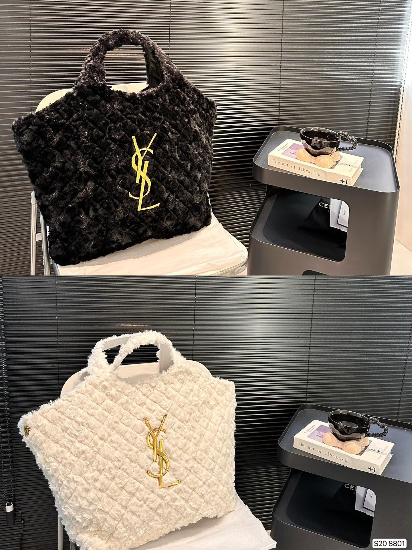 微信图片_20241027145339 YSL rabbit fur tote bag, lazy and casual, paired with fashionable and cool fashionable bags - Image 1