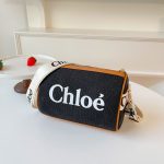 Chloe crossbody large capacity letter canvas bag, fashionable cylindrical bag - Image 4