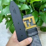 New luxury Coffin belt for men, classic casual vintage flower double-sided F-buckle versatile belt trend - Image 4