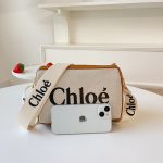 Chloe crossbody large capacity letter canvas bag, fashionable cylindrical bag - Image 3
