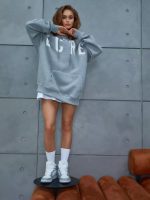 2024 American oversize fashion niche trend design sense chic print versatile loose hooded sweatshirt for external wear - Image 8