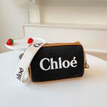 Chloe crossbody large capacity letter canvas bag, fashionable cylindrical bag - Image 2