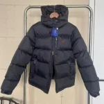 2024 winter new embroidered warhorse hooded down cotton jacket for couples, loose and versatile, thick windproof pork rib cotton jacket
