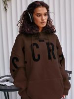 2024 American oversize fashion niche trend design sense chic print versatile loose hooded sweatshirt for external wear - Image 13