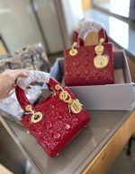 Lacquer leather Daifei bag with three or four compartments, genuine leather diamond grid small square bag, versatile, single shoulder crossbody, high-end handbag for women-comes with gift box - Image 10