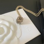 New Xiangjia Double Dice Letter Necklace, Fragrant Grandma Hollow out 3D Clavicle Chain, Small Fragrant Style-without packaging box - Image 3