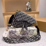 New bags for women, popular fashion trend crossbody bags, embroidered canvas saddle waist bags, armpit bags-comes with gift box