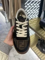 Fendi Classic Match Board Shoes Retro Floral Sports Women's Shoes Canvas Splicing Casual Men's Shoes - Image 2