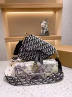 New bags for women, popular fashion trend crossbody bags, embroidered canvas saddle waist bags, armpit bags-comes with gift box - Image 3