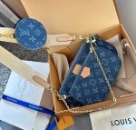LV three in one pocket mahjong bag, retro style single room crossbody bag (with gift box) - Image 4