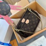 LV three in one pocket mahjong bag, retro style single room crossbody bag (with gift box) - Image 2