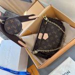 LV three in one pocket mahjong bag, retro style single room crossbody bag (with gift box)
