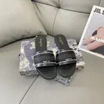 Dior embroidered pearl flats classic cd-type series 25SD