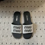Miu Miu flat bottom woven letter flat bottom