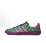 European 2025 new green German training shoes for women in spring and autumn, breathable and versatile, retro leather casual flat shoes with three bars - Image 3
