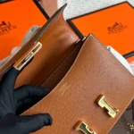 Cowhide stewardess bag, steel hardware-box - Image 15