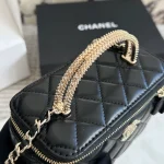 Glossy gold label diamond plaid sheepskin handle long box bag-box - Image 8