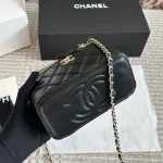 Glossy gold label diamond plaid sheepskin handle long box bag-box - Image 6