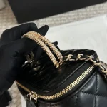 Glossy gold label diamond plaid sheepskin handle long box bag-box - Image 4