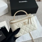 Glossy gold label diamond plaid sheepskin handle long box bag-box - Image 2