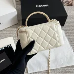 Glossy gold label diamond plaid sheepskin handle long box bag-box - Image 6