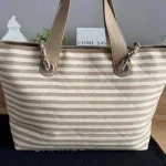 Woven striped beach bag- no box - Image 2