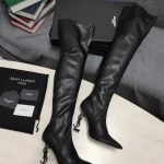 Lambskin knee-high boots, black heels. No returns or exchanges. Requires a 7-day customization period.-box - Image 2