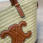 Woven Raffia Arch Basket Bag-no box - Image 9