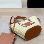 Woven Raffia Arch Basket Bag-no box - Image 6