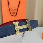Premium wide 3.8 steel buckle, genuine leather "H-style" deluxe belt with gift box - Image 6