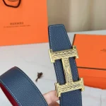 Premium wide 3.8 steel buckle, genuine leather "H-style" deluxe belt with gift box - Image 4