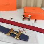 Premium wide 3.8 steel buckle, genuine leather "H-style" deluxe belt with gift box - Image 3