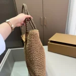 Raffia woven tote bag for the beach.-no box - Image 10