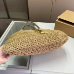 Raffia woven tote bag for the beach.-no box - Image 9