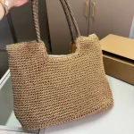 Raffia woven tote bag for the beach.-no box - Image 7