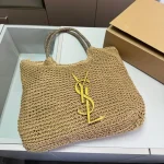 Raffia woven tote bag for the beach.-no box - Image 4