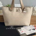 Woven striped beach bag- no box - Image 6